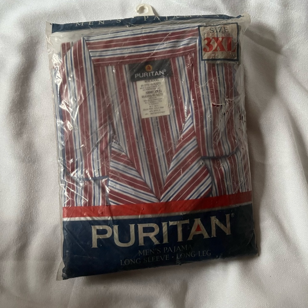 New vintage Puritan Red, White, and Blue Striped Pajama Set